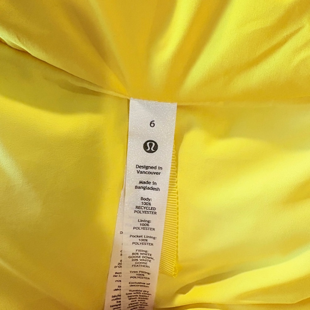 Woman’s Lululemon Athletica Yellow Wunderpuff Cropped Vest - Picture 4 of 4